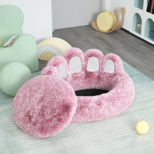 Paw Shaped Plush Cat Bed
